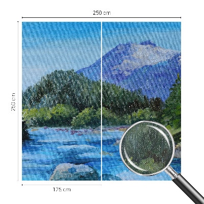 3D photo wallpaper mural with mountain scenery