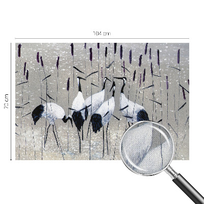 3D wall mural with a harmonious crane motif