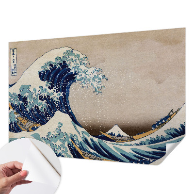 3D photo wallpaper mural featuring a dramatic breaking wave design