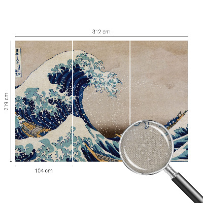 3D photo wallpaper mural featuring a dramatic breaking wave design