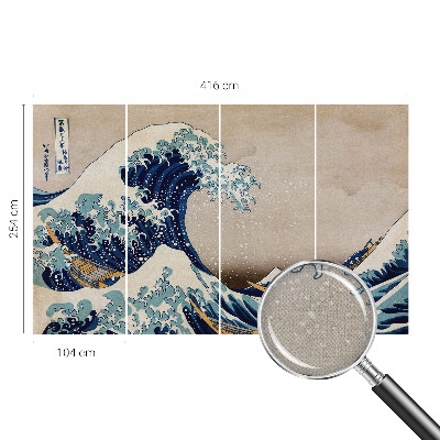 3D photo wallpaper mural featuring a dramatic breaking wave design