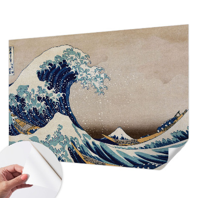 3D photo wallpaper mural featuring a dramatic breaking wave design