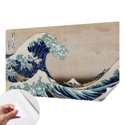 3D photo wallpaper mural featuring a dramatic breaking wave design