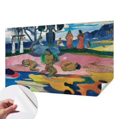 Baby room wall mural with a tropical getaway theme