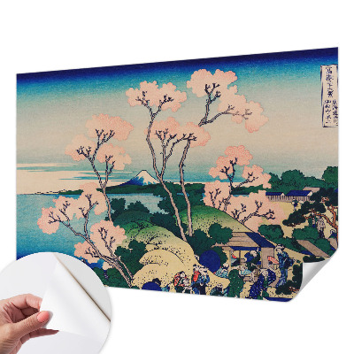 Children's wall mural with cherry blossom motif