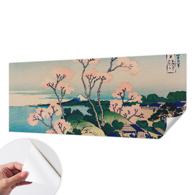 Children's wall mural with cherry blossom motif
