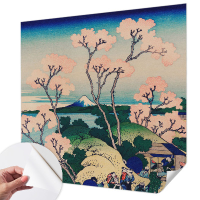 Children's wall mural with cherry blossom motif