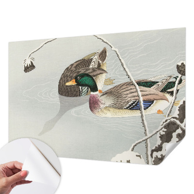 Nursery wall mural with a calm duck motif