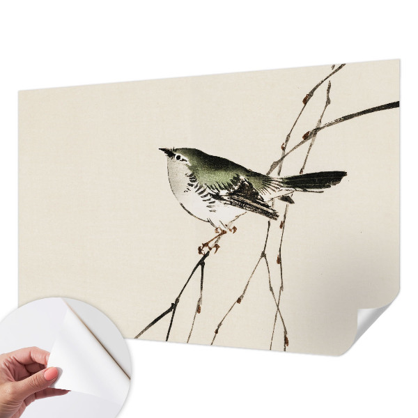 Self-adhesive wall mural with a harmonious bird motif