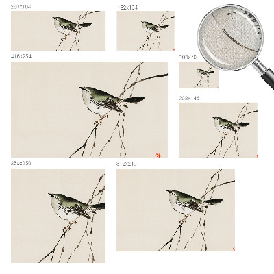 Self-adhesive wall mural with a harmonious bird motif