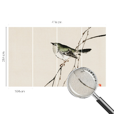 Self-adhesive wall mural with a harmonious bird motif