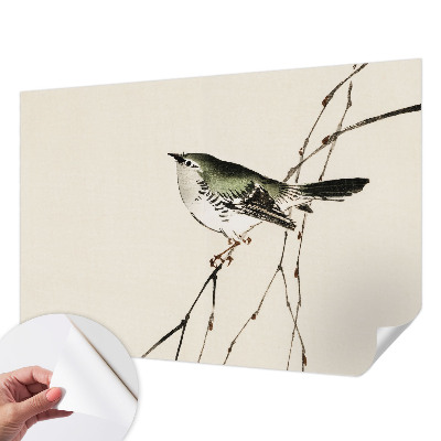 Self-adhesive wall mural with a harmonious bird motif