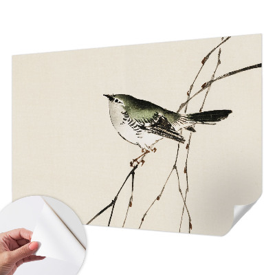 Self-adhesive wall mural with a harmonious bird motif
