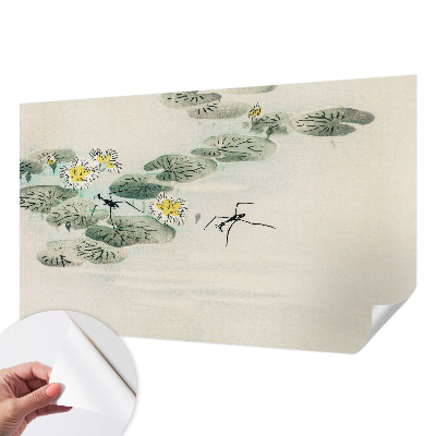 Removable wall mural with a calm water design