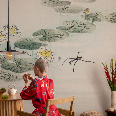 Removable wall mural with a calm water design