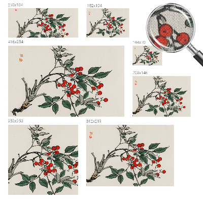 Self-adhesive photo wallpaper with a sprig of berries design