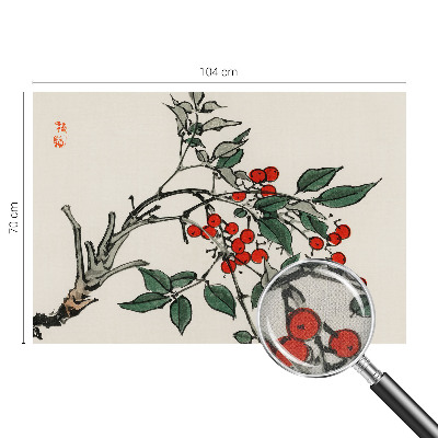 Self-adhesive photo wallpaper with a sprig of berries design