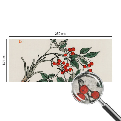 Self-adhesive photo wallpaper with a sprig of berries design