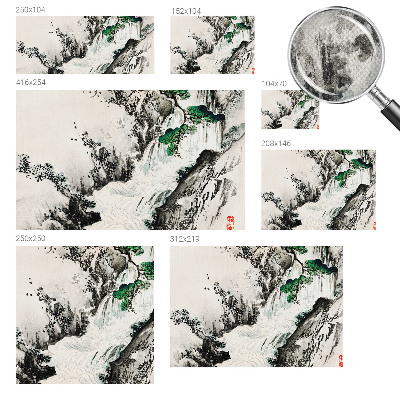 Removable wall mural wallpaper with a nature waterfall design