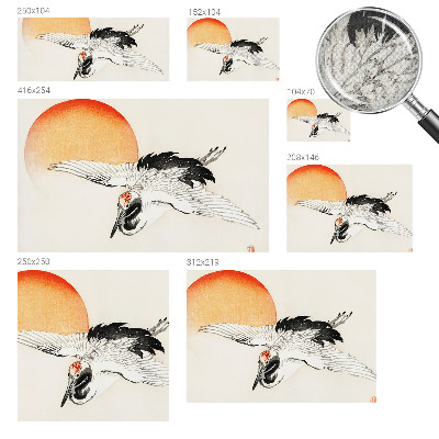 Nursery wall mural with an elegant crane design