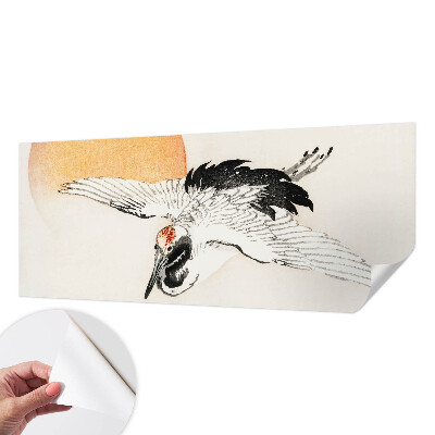 Nursery wall mural with an elegant crane design