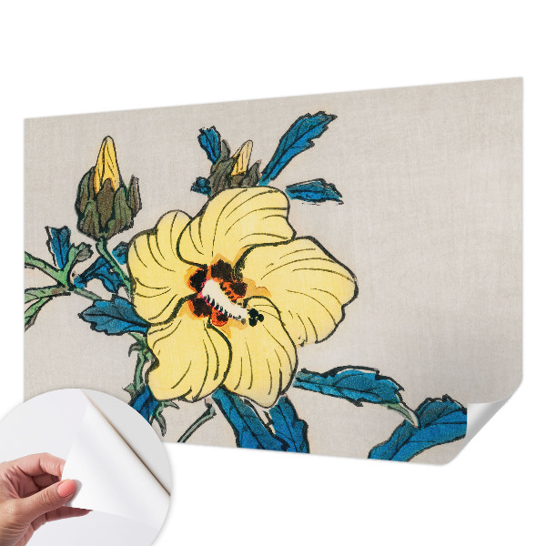 Peel and stick wall mural for living room Yellow flower