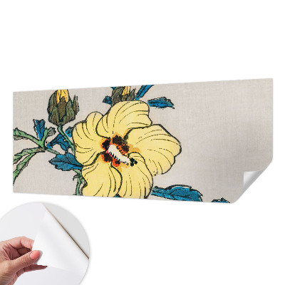 Peel and stick wall mural for living room Yellow flower