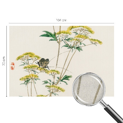 Peel and stick wall mural for bedroom with a floral nature design