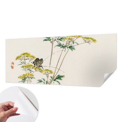 Peel and stick wall mural for bedroom with a floral nature design