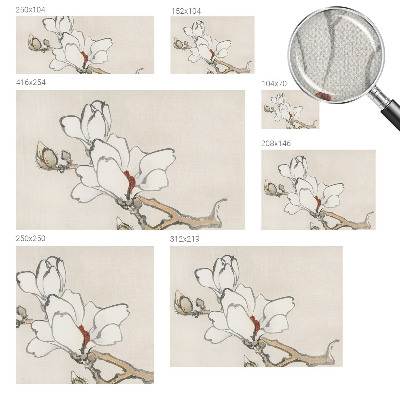 Peel and stick wall mural for kids' room with a delicate magnolia pattern