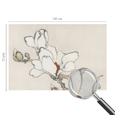 Peel and stick wall mural for kids' room with a delicate magnolia pattern