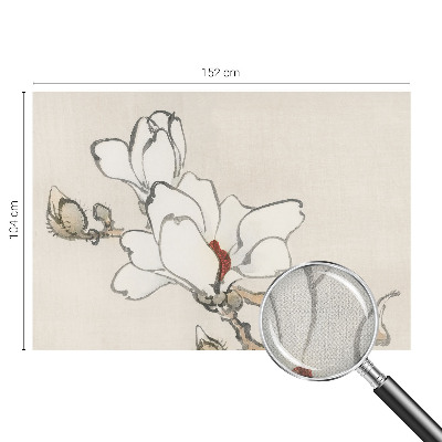 Peel and stick wall mural for kids' room with a delicate magnolia pattern