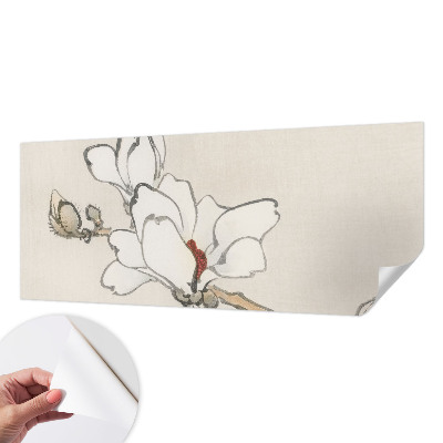Peel and stick wall mural for kids' room with a delicate magnolia pattern