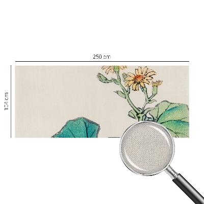 3D wall mural with a floral design featuring flowers and leaves