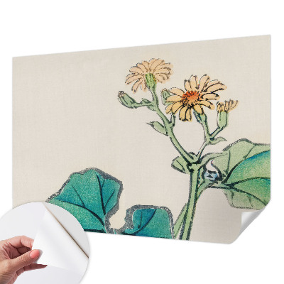 3D wall mural Flower and leaves
