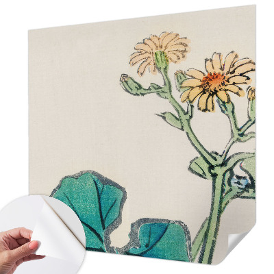 3D wall mural Flower and leaves