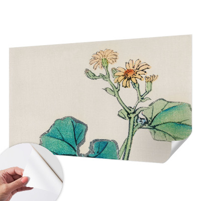 3D wall mural Flower and leaves