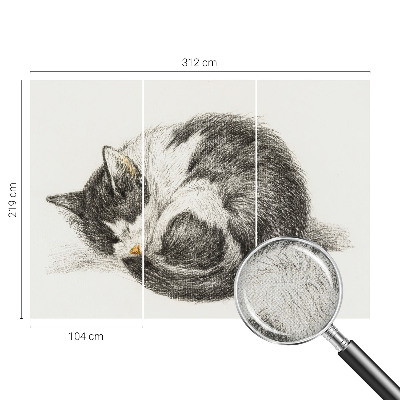 3D photo wallpaper mural featuring an adorable kitten