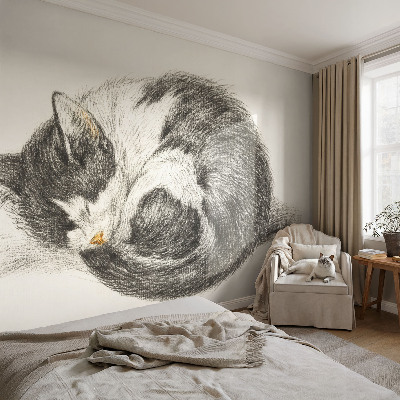 3D photo wallpaper mural featuring an adorable kitten