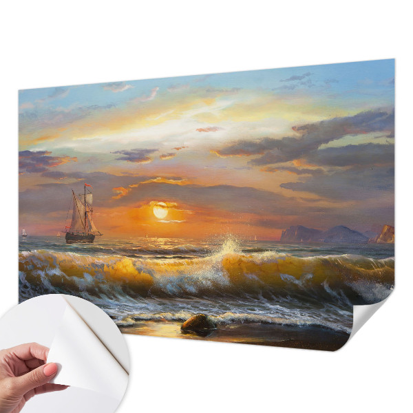 Baby room wall mural with a sea panorama