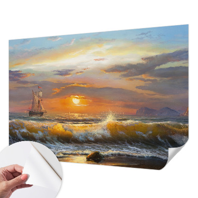 Baby room wall mural with a sea panorama