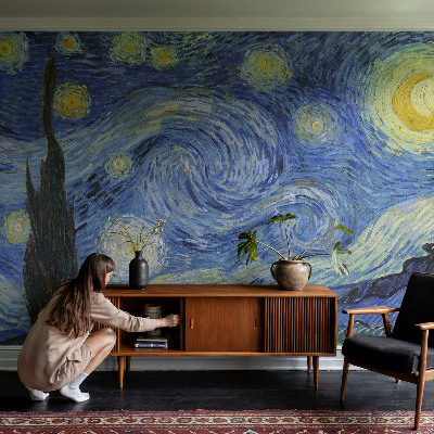 Self-adhesive wall mural with the Night Vortex design