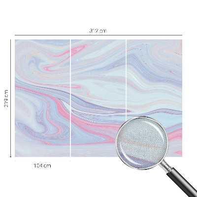Stick-on wall mural with a pastel swirl design
