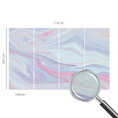 Stick-on wall mural with a pastel swirl design