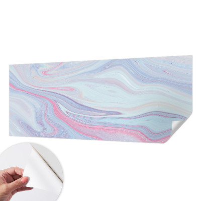 Stick-on wall mural with a pastel swirl design