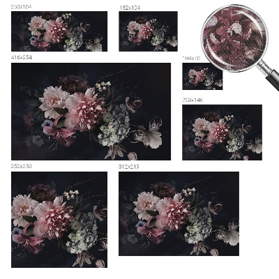 Removable wall mural wallpaper with a floral arrangement design