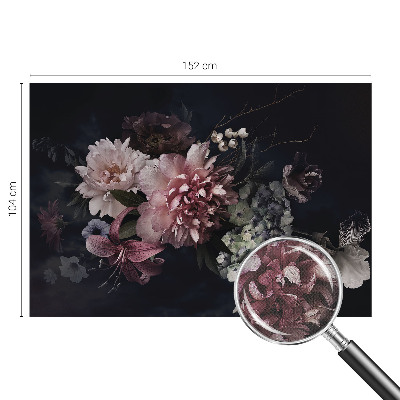 Removable wall mural wallpaper with a floral arrangement design
