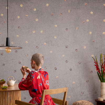 Nursery wall mural with a symmetrical dot pattern