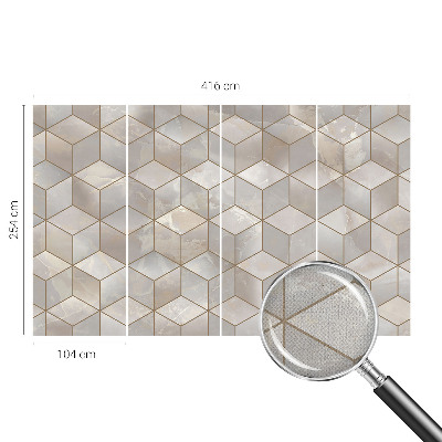 Children's wall mural with a geometric mosaic design