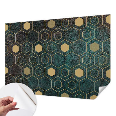 Peel and stick wall mural Geometric hexagons